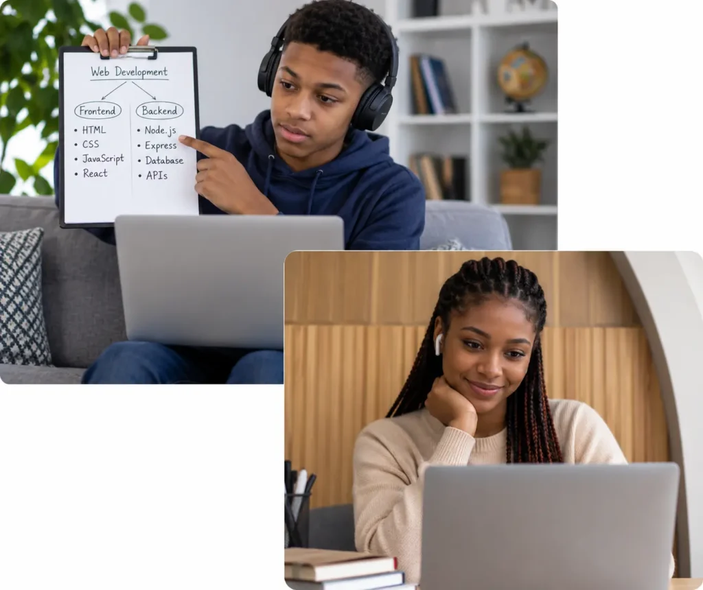 boy and girl learning